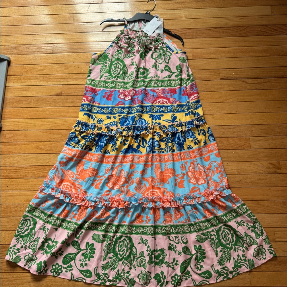 Grace Karin Colorful Floral Maxi Dress NWT - Picture 2 of 3